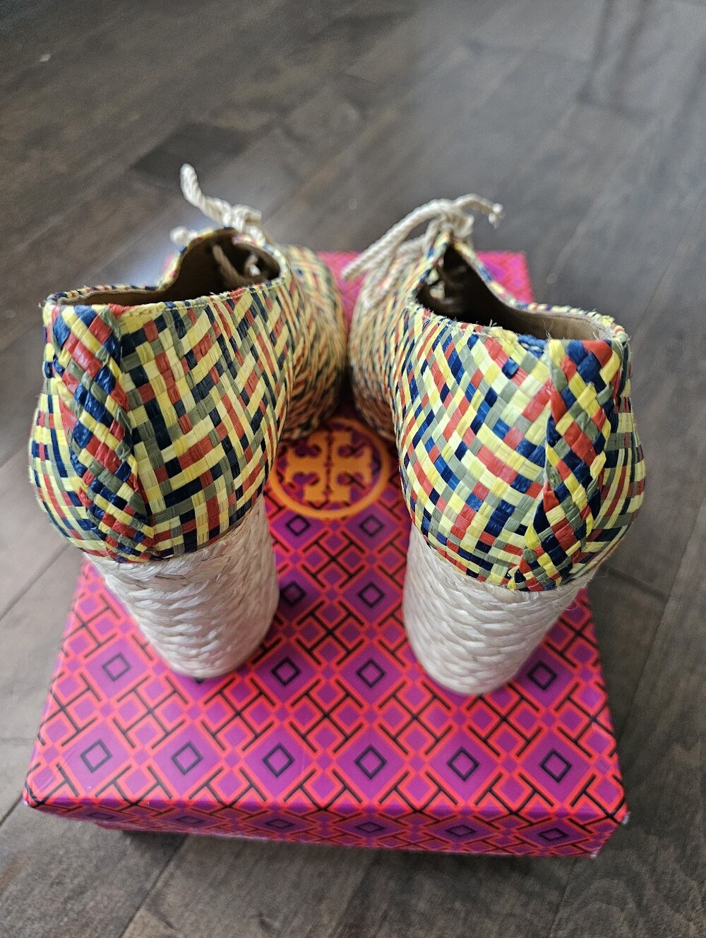 NWT Tory Burch Multicolor Raffia Fabienne Ankle Boots Size 10 US /EU 39 - Picture 2 of 5